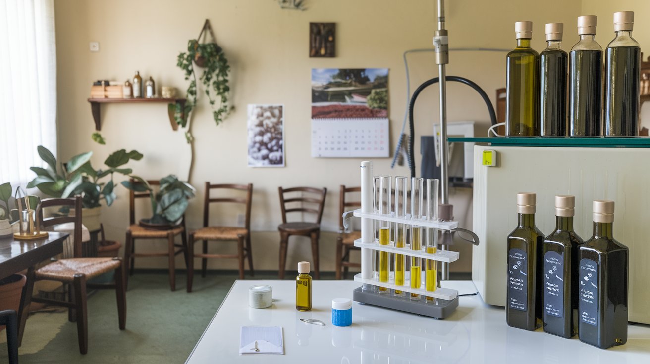 Laboratorio analisi olio d'oliva: foto di provette